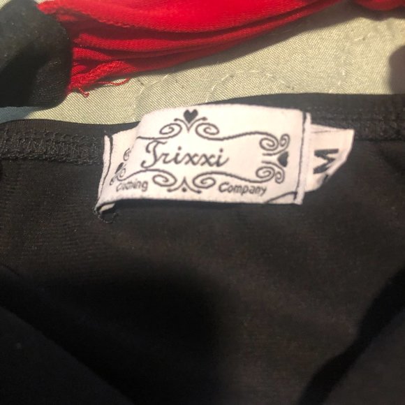 Trixxi Retro style Halter top Black/Red/white Women Size M - Picture 6 of 11